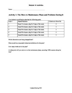 Module Maintenance Phase And Relapse Prevention Principles Of