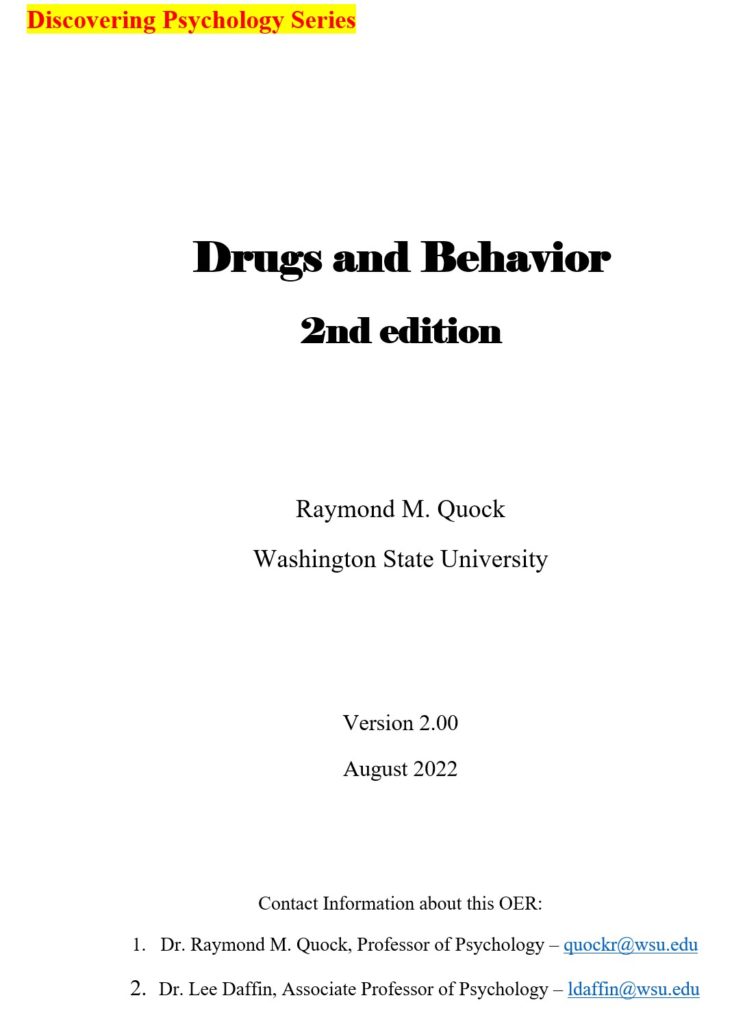 Title Page – Drugs And Behavior