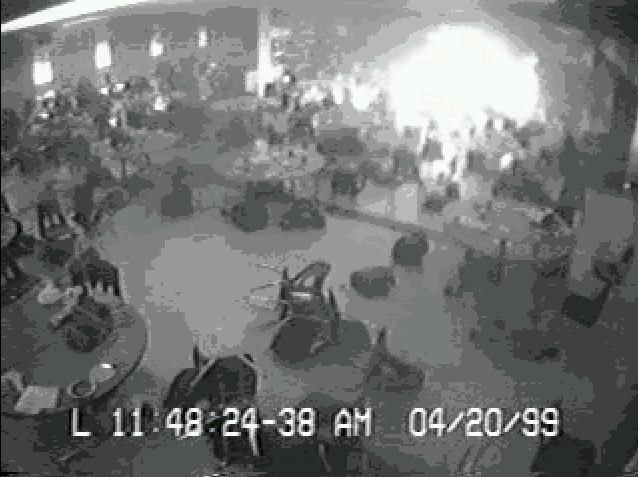 Security camera image during the Columbine shooting