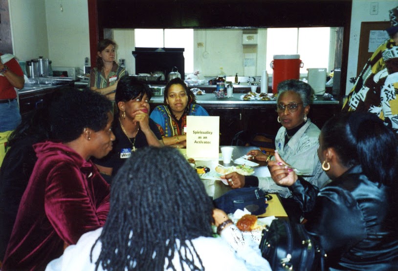 Photograph of a focus group – several women sitting around a table