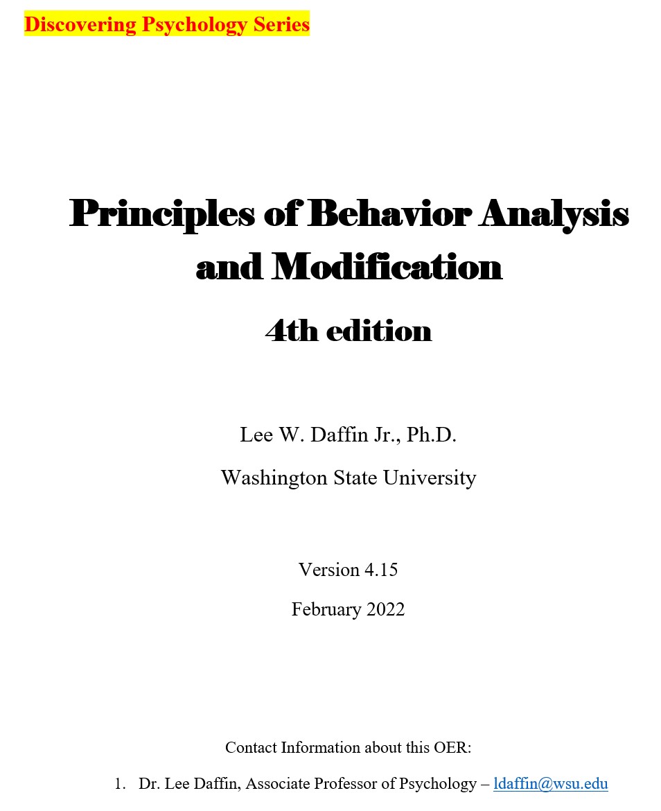 Module 1: The Basics of Behavior Modification – Principles of