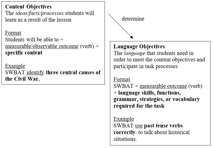 language objectives for writing an essay