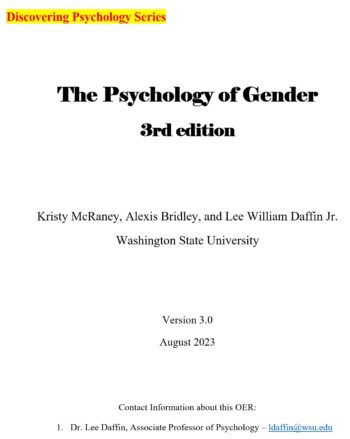 Cover Image – The Psychology of Gender